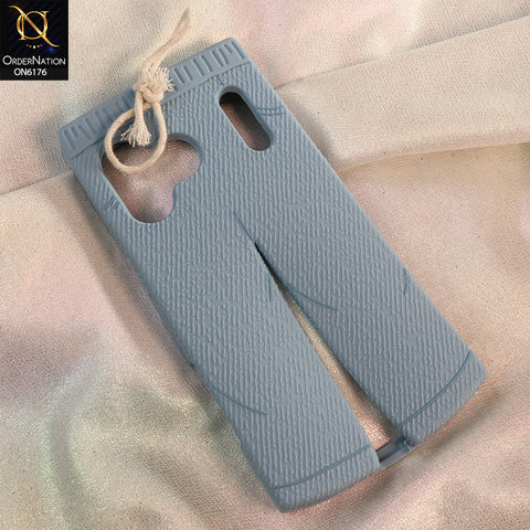 iPhone 18 Pro Cover - Blue - New Soft Silicon Trendy Blue Denim Look Phone Case with Rope