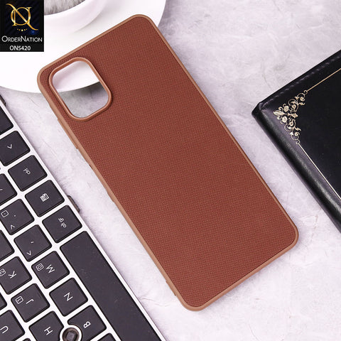 Samsung Galaxy A06 Cover - Brown - New Dotted Leather Texture Soft Borders Case