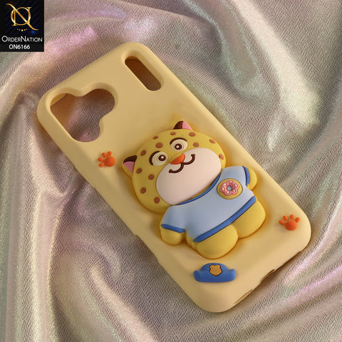 iPhone 17 Pro Max Cover - Yellow - New Soft Silicon Cute 3D Cartoon Animal Matte Phone Case