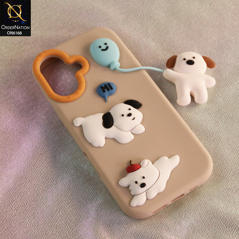 iPhone 17 Cover - Beige - New Soft Silicon Elegant Bow & Ballet Shoes Silicone Phone Case