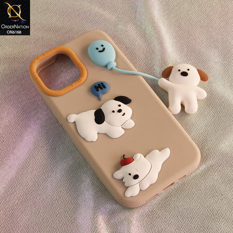 iPhone 12 Pro Max Cover - Beige - New Soft Silicon Elegant Bow & Ballet Shoes Silicone Phone Case