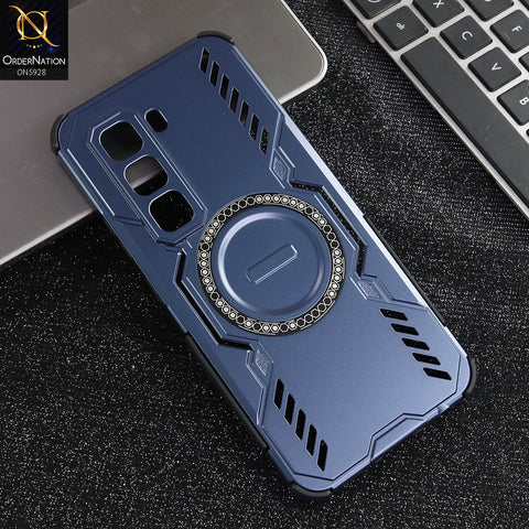 Infinix Hot 50 Pro Cover - Blue - New Cooling Non-Slip Shockproof Magsafe Full Coverage Back Cover