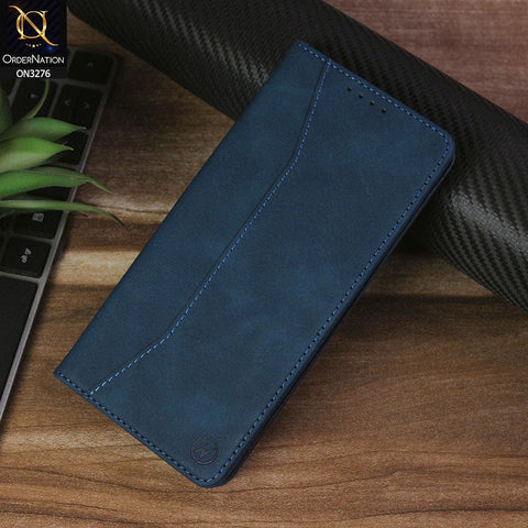 Huawei Y9 Prime 2019 Cover - Blue - ONation Business Flip Series - Premium Magnetic Leather Wallet Flip book Card Slots Soft Case