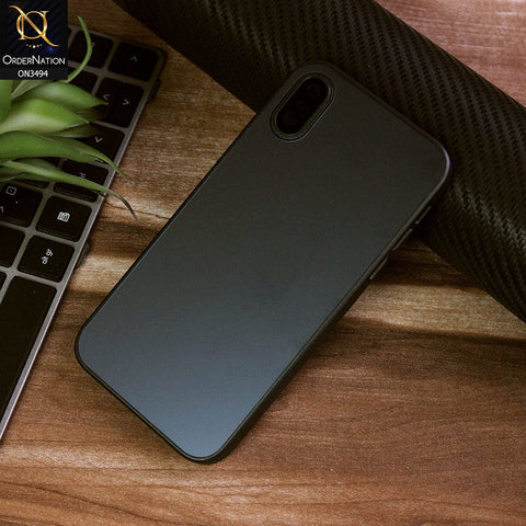 iPhone XS / X Cover - Black - AG Frosted Glass Soft Silicone Border Case With Camera Protection