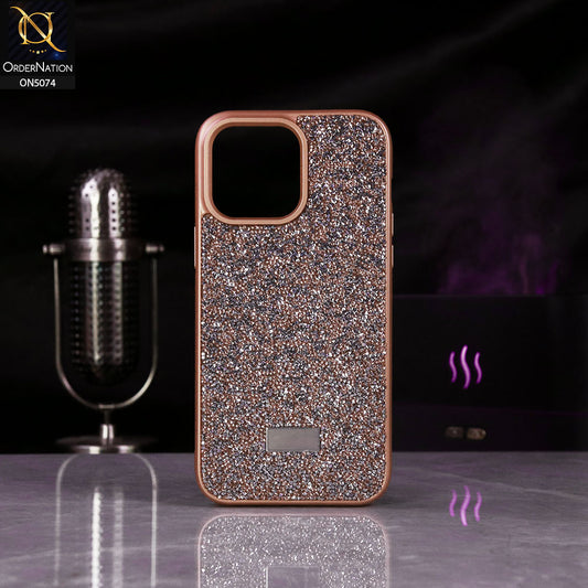 iPhone 14 Pro Max Cover - Rose Gold - Luxury Bling Rhinestones Diamond shiny Glitter Soft TPU Case