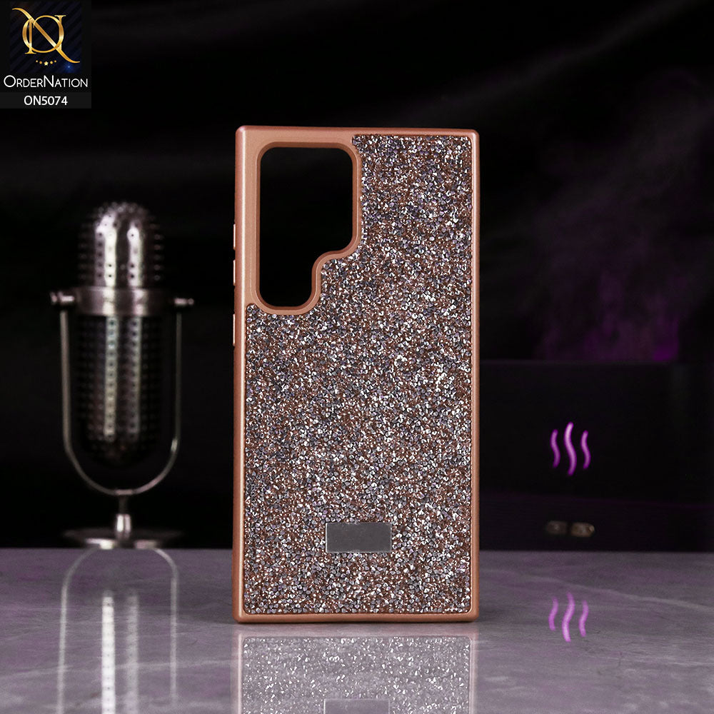Samsung Galaxy S24 Ultra Cover - Rose Gold - Luxury Bling Rhinestones Diamond shiny Glitter Soft TPU Case