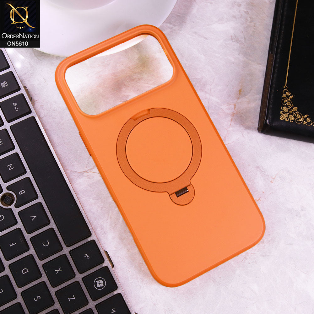 iPhone 17 Pro Max Cover - Orange -  Henks Premium TPU Matte Case With KickStand