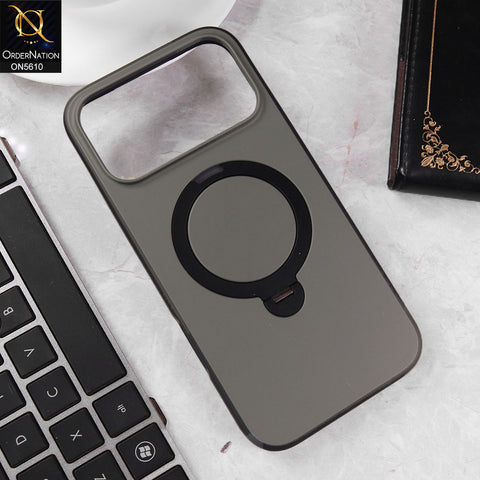 iPhone 17 Pro Max Cover - Gray -  Henks Premium TPU Matte Case With KickStand