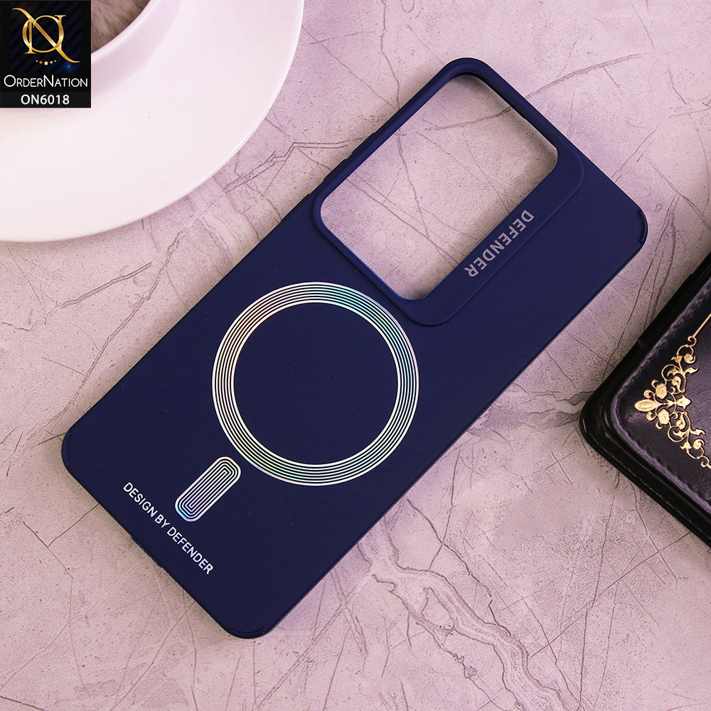Oppo Reno 11F Cover - Blue - Defender Series Soft Silicon Case with MagSafe Style