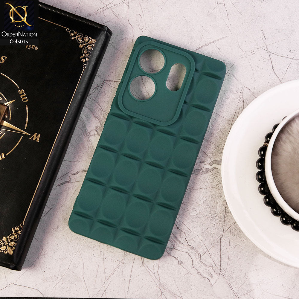 Infinix Zero 30 4G Cover - Green -  Geometric Cermaic Patteren Camera Protection Soft Silicone Case