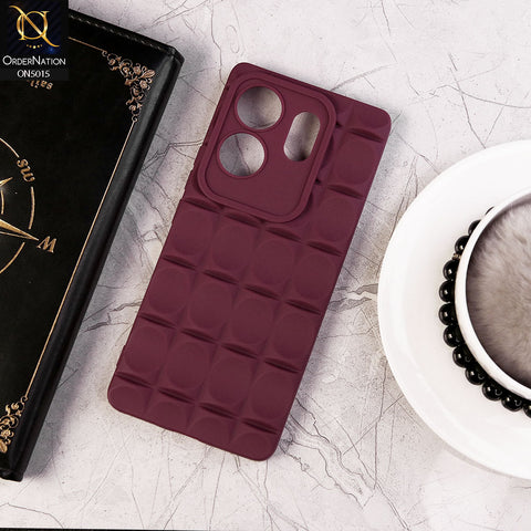 Infinix Zero 30 4G Cover - Red - Geometric Cermaic Patteren Camera Protection Soft Silicone Case