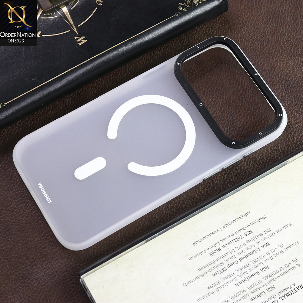 iPhone 17 Pro Max Cover - White  - New YOUNGKIT Premium Semi Transparent With Magsafe and Metal Camera Ring Case