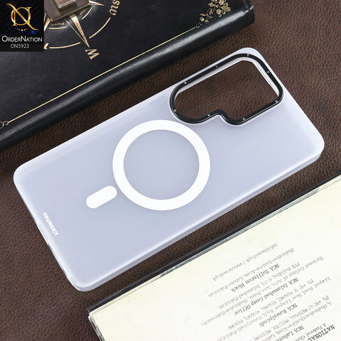 Samsung Galaxy S25 Ultra  Cover - White  - New YOUNGKIT Premium Semi Transparent With Magsafe and Metal Camera Ring Case