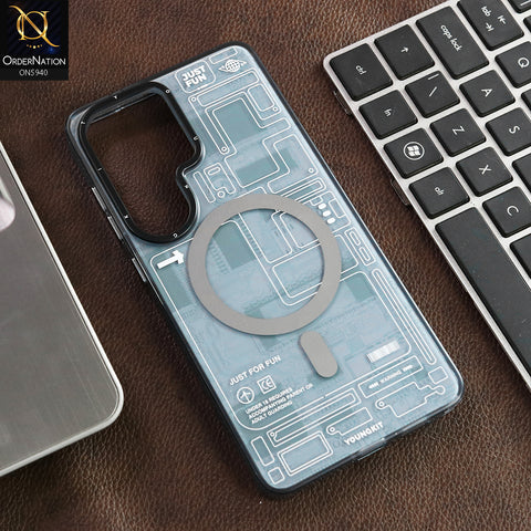 Samsung Galaxy S26 Ultra Cover - Green -  New YOUNGKITT Premium Circuit Board Printed Case Protective Cover With Wireless Charging