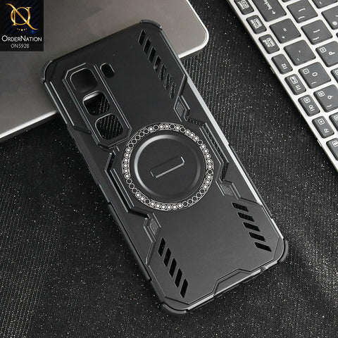 Infinix Hot 50 Pro Cover - Black- New Cooling Non-Slip Shockproof Magsafe Full Coverage Back Cover