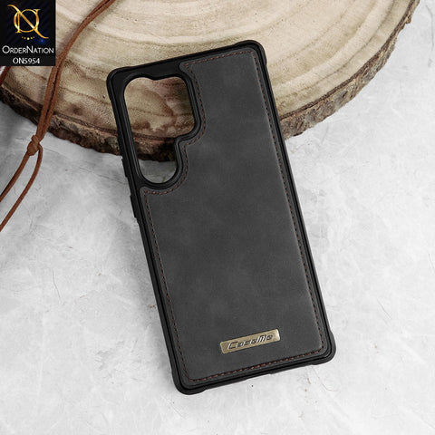 Samsung Galaxy S25 Ultra Cover - Black - CaseMe Premium High Quality Deattachable Super Magnetic Flip Case With Card Holding Slots