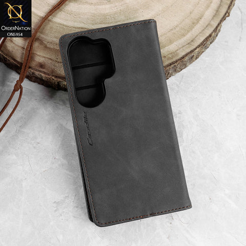 Samsung Galaxy S26 Ultra Cover - Black - CaseMe Premium High Quality Deattachable Super Magnetic Flip Case With Card Holding Slots