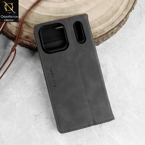 iPhone 17 Pro Max Cover - Black - CaseMe Premium High Quality Deattachable Super Magnetic Flip Case With Card Holding Slots