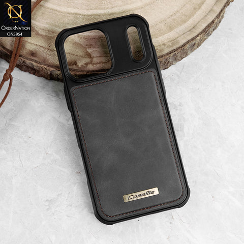 iPhone 17 Pro Max Cover - Black - CaseMe Premium High Quality Deattachable Super Magnetic Flip Case With Card Holding Slots
