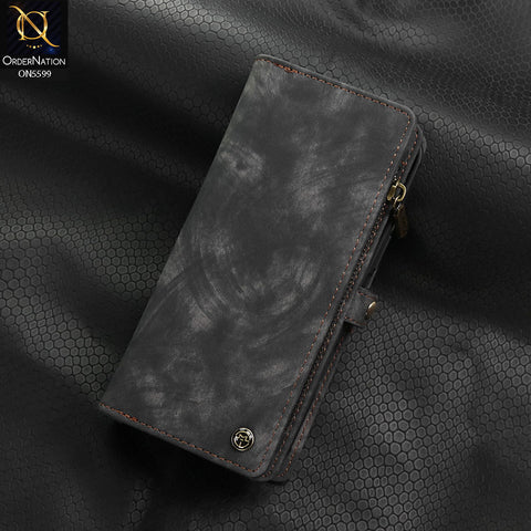 iPhone 17 Pro Cover - Black - New Premium CaseMe  Detachable Folio Zipper Purse Leather Wallet Case with 8 Card Slots