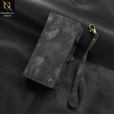 iPhone 17 Cover - Black - New Premium CaseMe  Detachable Folio Zipper Purse Leather Wallet Case with 8 Card Slots