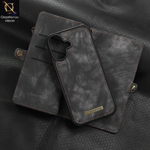 iPhone 17 Cover - Black - New Premium CaseMe  Detachable Folio Zipper Purse Leather Wallet Case with 8 Card Slots