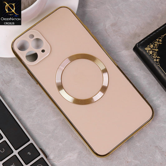 iPhone 11 Pro Max Cover - Golden- New MagSafe Electroplating Borders With Camera Bumper Hard Back Protective Case