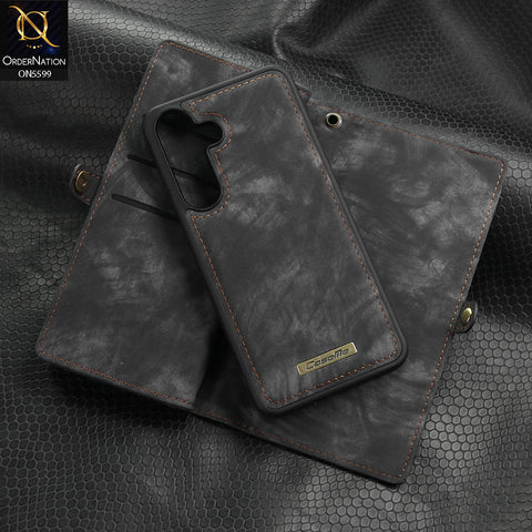 Samsung Galaxy S25 FE Cover - Black - New Premium CaseMe  Detachable Folio Zipper Purse Leather Wallet Case with 8 Card Slots
