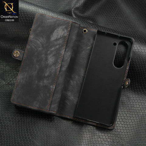 Samsung Galaxy Z Fold 5 5G Cover - Black - New Premium CaseMe  Detachable Folio Zipper Purse Leather Wallet Case with 8 Card Slots