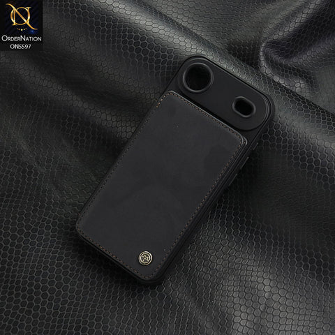 iPhone 17 Air Cover - Black - CaseMe Premium Wallet Case with RFID Blocking & Kickstand Black