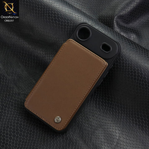 iPhone 17 Air Cover - Brown - CaseMe Premium Wallet Case with RFID Blocking & Kickstand Black