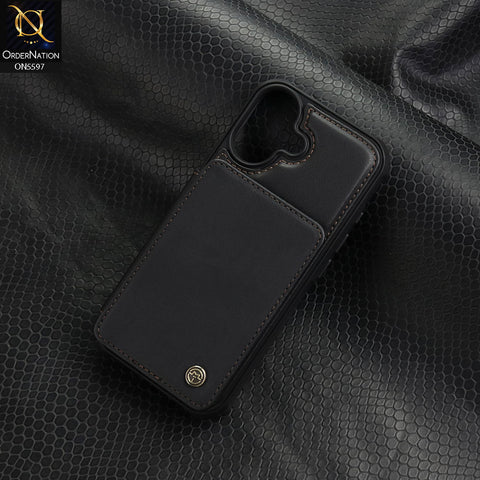 iPhone 17 Cover - Black - CaseMe Premium Wallet Case with RFID Blocking & Kickstand Black