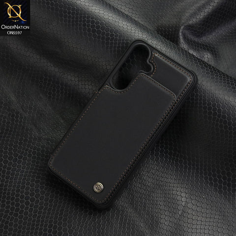 Samsung Galaxy S25 FE Cover - Black - CaseMe Premium Wallet Case with RFID Blocking & Kickstand Black