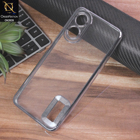 Oppo A17 Cover - Sierra Blue - Soft Silicone Colour Borders Logo Hole Camera Protection Case