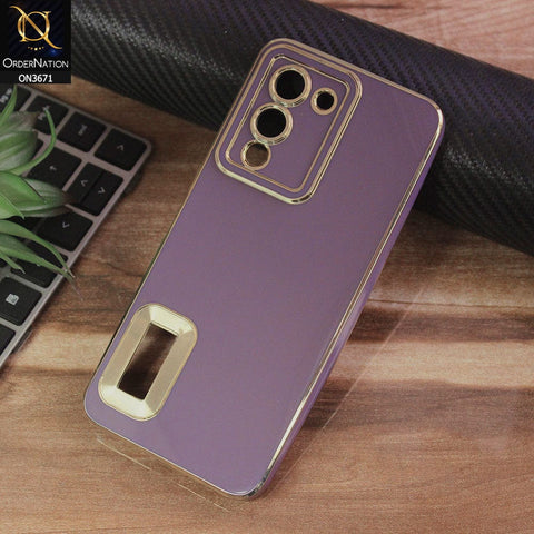 Infinix Note 12 G96 Cover - Mauve - All New Electroplating Borders With Logo Hole Protective Soft Silicon Case