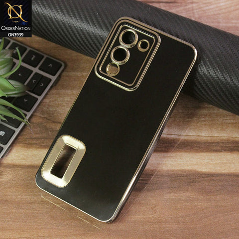 Infinix Note 12 G96 Cover - Black - All New Electroplating Borders With Logo Hole Protective Soft Silicon Case