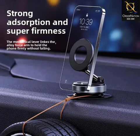SpeedX SX-M01 Magnetic Car Phone Holder – 360° Rotatable Vacuum Suction Mount, Zinc Alloy Universal Mobile Stand for Dashboard & Windshield