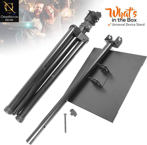 Portable Adjustable Laptop & Projector Tripod Stand 28–41 Inch – Foldable Heavy Duty Stable Stand with Tray for Laptop, Projector & DJ Equipment