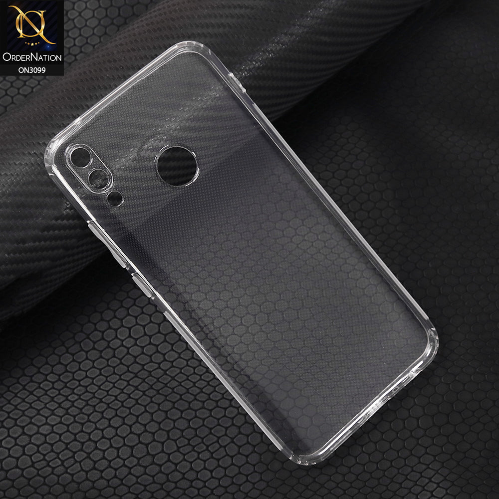Huawei Y9 2019 Cover - Transparent -  Soft 4D Design Shockproof Silicone Transparent Clear Camera Protection Case