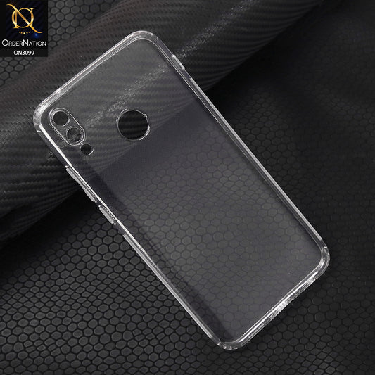 Huawei Y9 2019 Cover - Transparent -  Soft 4D Design Shockproof Silicone Transparent Clear Camera Protection Case