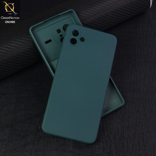 Samsung Galaxy A04 Cover - Dark Green - ONation Silica Gel Series - HQ Liquid Silicone Elegant Colors Camera Protection Soft Case