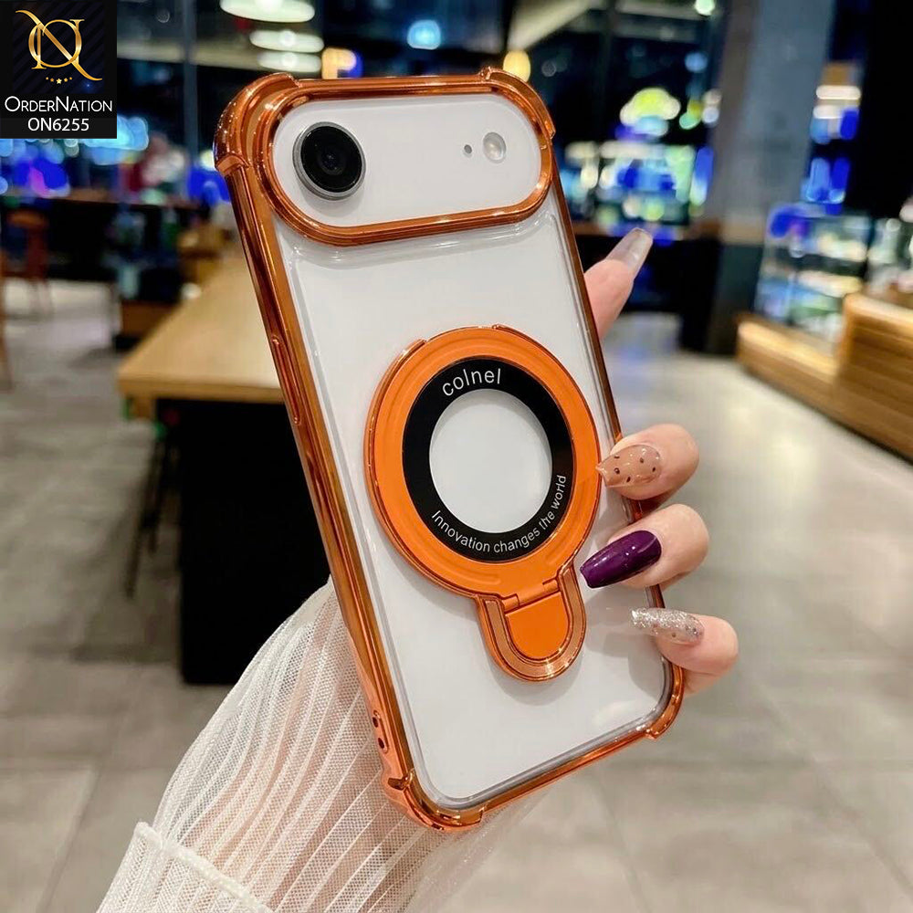 iPhone 17 Air Cover - Orange - Premium Magnetic Ring Phone Case with Raised Camera Protection & Shockproof Bumper