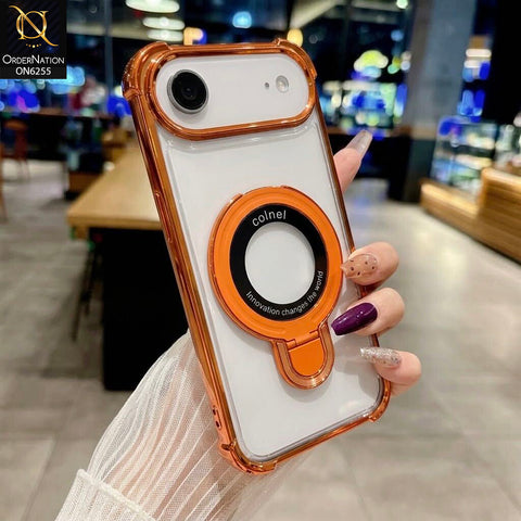 iPhone 17 Air Cover - Orange - Premium Magnetic Ring Phone Case with Raised Camera Protection & Shockproof Bumper