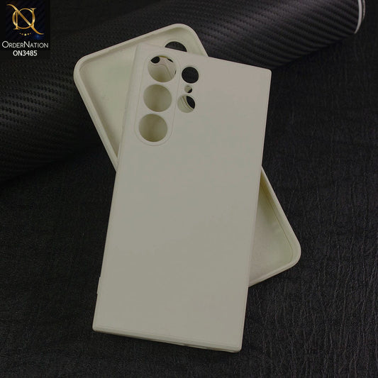 Samsung Galaxy S25 Ultra Cover - Off-White (Not Pure White) - ONation Silica Gel Series - HQ Liquid Silicone Elegant Colors Camera Protection Soft Case