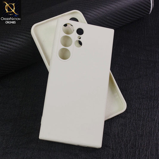 Samsung Galaxy S24 Ultra Cover - Off-White (Not Pure White) - ONation Silica Gel Series - HQ Liquid Silicone Elegant Colors Camera Protection Soft Case