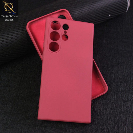 Samsung Galaxy S24 Ultra Cover - Red - ONation Silica Gel Series - HQ Liquid Silicone Elegant Colors Camera Protection Soft Case