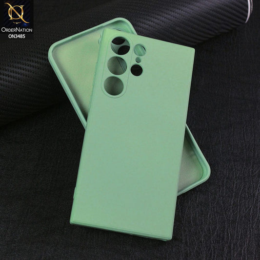 Samsung Galaxy S24 Ultra Cover - Light Green - ONation Silica Gel Series - HQ Liquid Silicone Elegant Colors Camera Protection Soft Case
