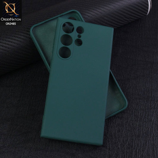 Samsung Galaxy S25 Ultra Cover - Dark Green - ONation Silica Gel Series - HQ Liquid Silicone Elegant Colors Camera Protection Soft Case