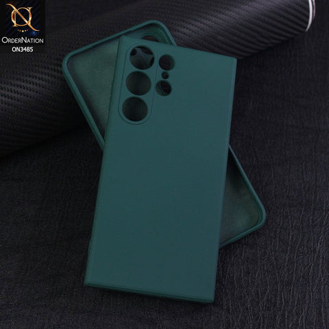Samsung Galaxy S25 Ultra Cover - Dark Green - ONation Silica Gel Series - HQ Liquid Silicone Elegant Colors Camera Protection Soft Case