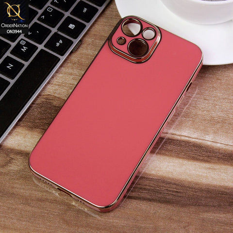 iPhone 14 Cover - Red - Electroplating Silk Shiny Soft Case With Camera Protection